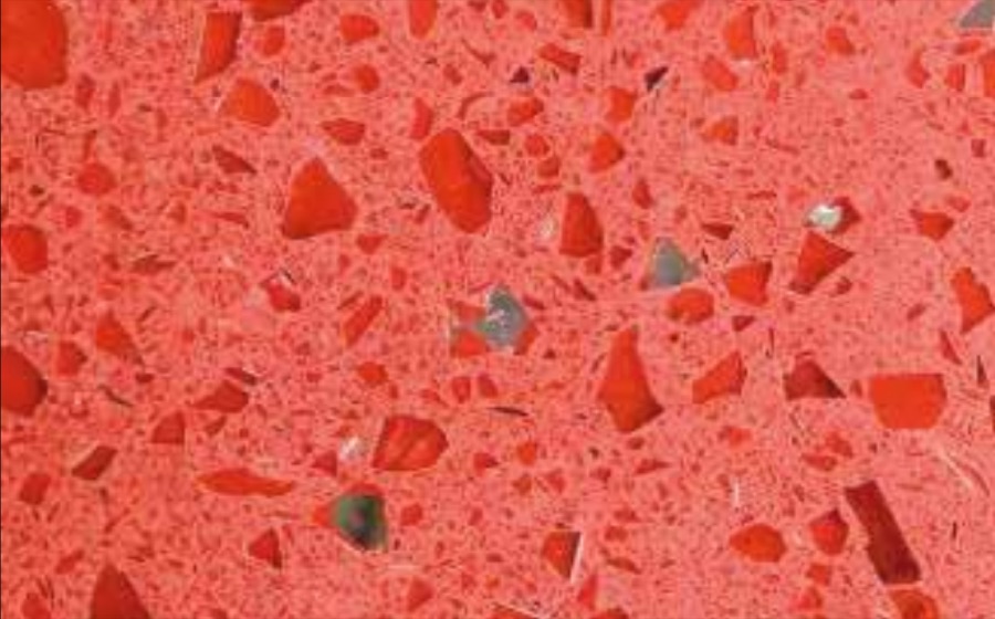 Terrazo Red Tarzzo — rojo coral con agregado del mismo tono